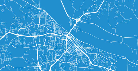 Urban vector city map of Jefferson City, USA. Missouri state capital