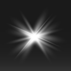 glowing lights effects isolated on black background. Sun flash with rays and spotlight. Glow light effect. Star burst with sparkles.