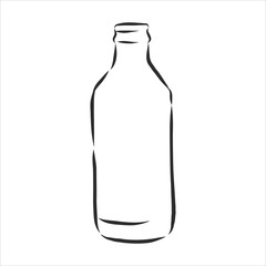 Vector of Sketch Bottles. glass bottle, vector sketch illustration