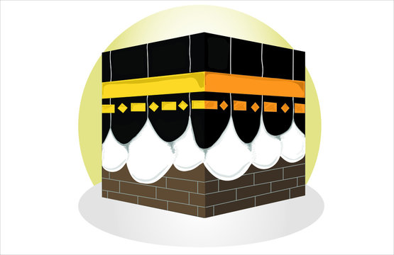 Kaaba vector for hajj mabroor in Mecca Saudi Arabia, mean illustration 