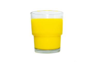 glass of mango juice isolated