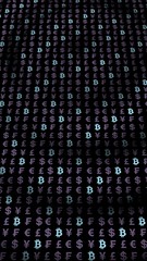 Bitcoin background. crypto currency 3D illustration. Digital currency symbol. Business concept. Mining, development, trade of crypto