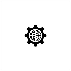 Obraz premium Global Engineer World Gear Logo Design , logo gear globe 