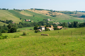 Country landscape near Medesano, Parma, at summer