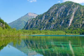 lake and mountains, Almsee in Grünau / Austria