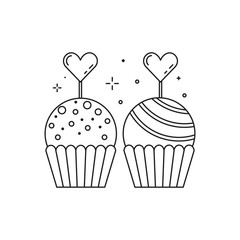 Wedding Candy Bar Sweets Icon in Line Art