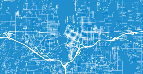 Urban vector city map of Olympia, USA. Washington state capital