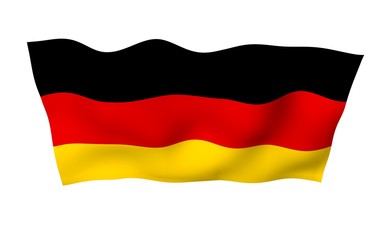 Flag of Germany. Wide format 3D illustration. State symbol of the Federal Republic of Germany. 3D rendering