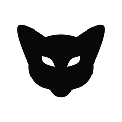 head black cat on a white background, vector icon logo