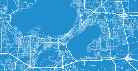 Urban vector city map of Madison, USA. Wisconsin state capital