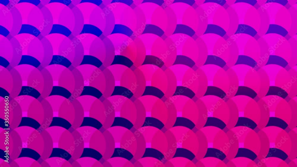 Poster horizontal rows of colorful bright circles. stock animation. kaleidoscopic background with transform