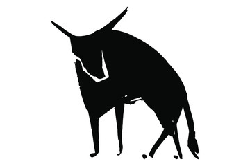 Ox, bull, cow on white background. Chinese happy new year 2021. Year of the white, metallic bull. Lunar New Year. Drawing bull, ox, cowhide ink