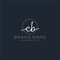 CB Initial handwriting logo vector