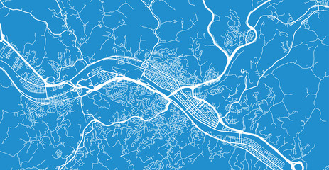 Fototapeta premium Urban vector city map of Charleston, USA. West Virginia state capital