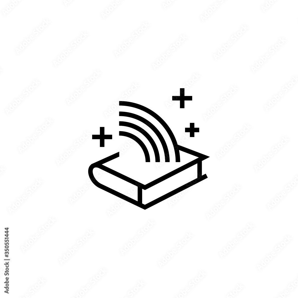 Poster tale vector icon in linear, outline icon isolated on white background
