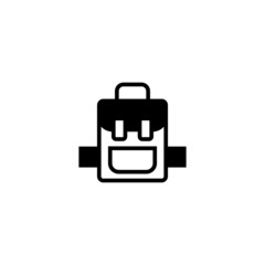 Backpacker vector icon in black solid flat design icon isolated on white background
