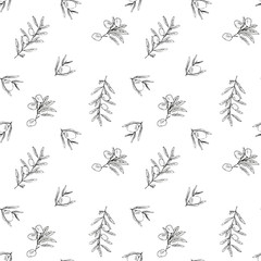 seamless pattern with black and white olives