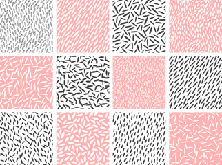 12 rice textures, vector set of seamless patterns