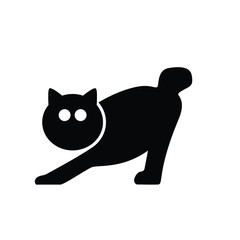 Silhouette black cat icon. Vector logo template