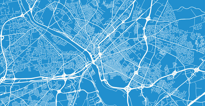 Urban Vector City Map Of Trenton, USA. New Jersey State Capital