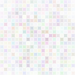 Abstract illustration of small multicolored squares or pixels on white background