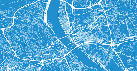 Urban vector city map of Harrisburg, USA. Pennsylvania state capital