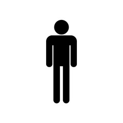 Human symbol icon. Vector icon of man on white background
