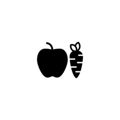 Healthy food vector icon in black solid flat design icon isolated on white background