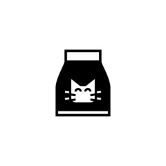 Cat food vector icon in black solid flat design icon isolated on white background