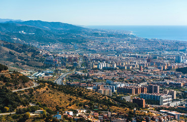 coastline, mountains at barcelona