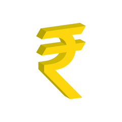 Indian Rupee icon. Indian Rupee  icon 3D isometric vector ICON