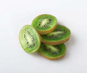 kiwi slices isolated on a white background