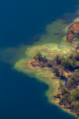 Bohinj lake coastline from mount Pršivec