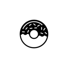 Donuts vector icon in black solid flat design icon isolated on white background