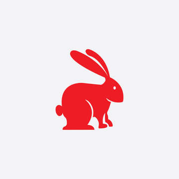 Bunny illustration of a unique creative logo vector design icon