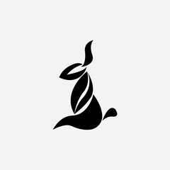 Bunny illustration of a unique creative logo vector design icon