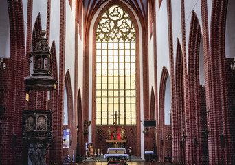 High altar of St Mary Magdalene church located in historic part of Wroclaw city, Poland