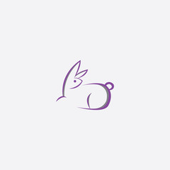 Bunny illustration of a unique creative logo vector design icon