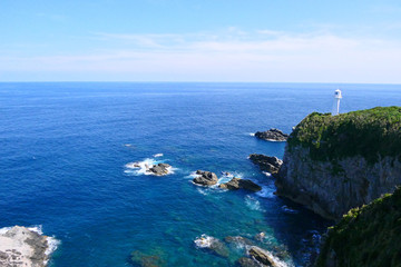 初夏の足摺岬。土佐清水、高知、日本。6月上旬。