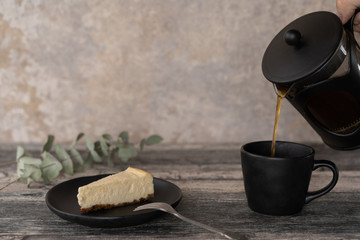 チーズケーキとコーヒー