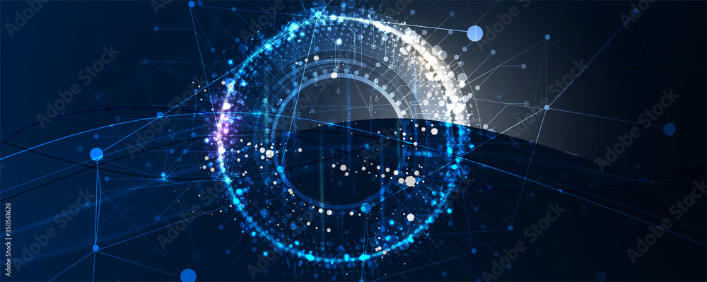Aufkleber abstract tech background. futuristic technology interface