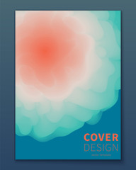 Minimal distorted spheres covers design. Geometric fluid shapes with gradient color. Cool trendy abstract backdrop for banner, poster, flyer etc. Vector business template