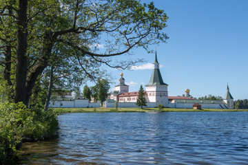 Fototapeta na wymiar Valday Iversky Monastery. Lake Valdayskoye, Novgorod Oblast, Russia.