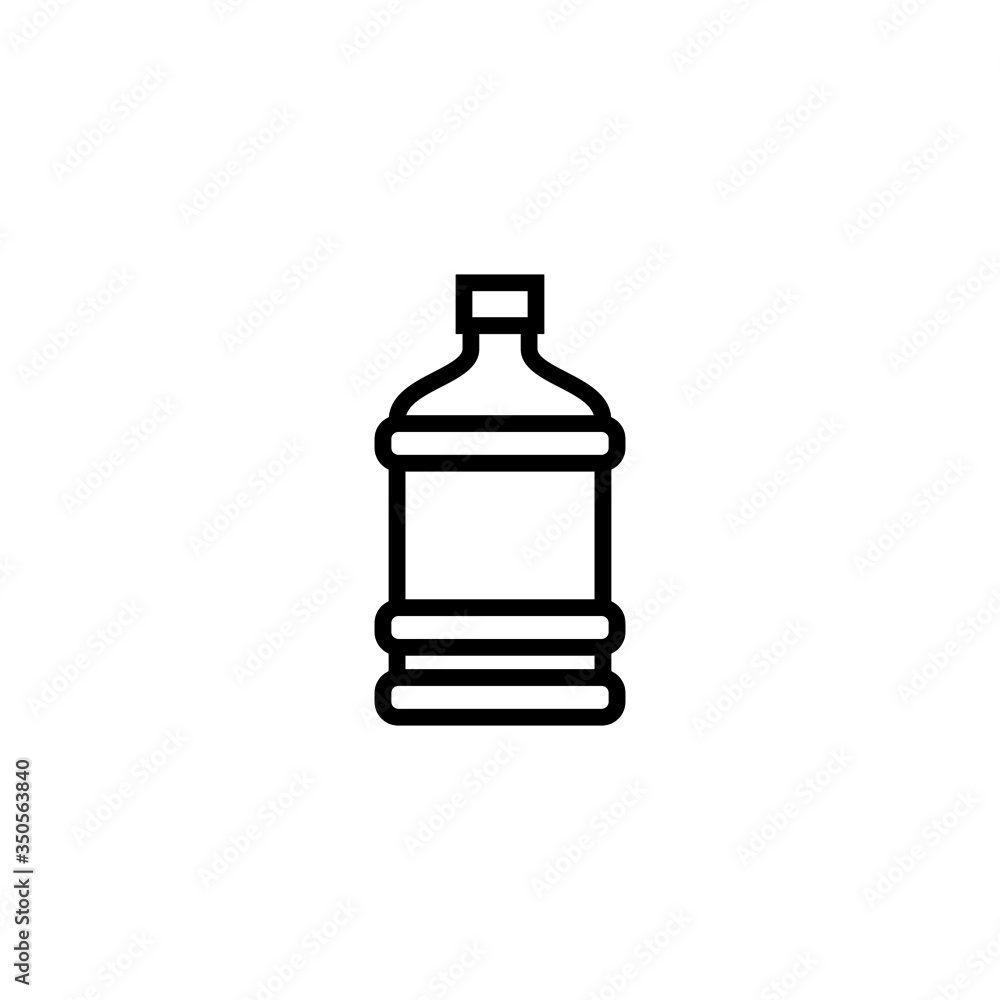 Poster water container vector icon in linear, outline icon isolated on white background