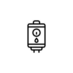 Boiler vector icon in linear, outline icon isolated on white background