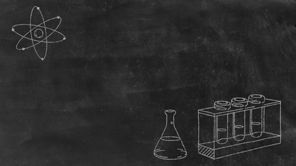 a blackboard with laboratory elements with copy space section