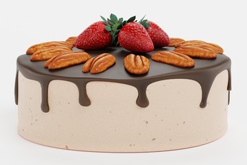 Realistic 3d Render of Cake