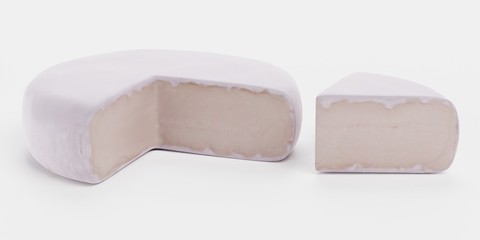 Realistic 3d Render of Camembert Cheese