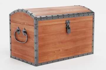 Realistic 3d Render of Wooden Chest