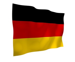 Obraz premium Flag of Germany. Wide format 3D illustration. State symbol of the Federal Republic of Germany. 3D rendering